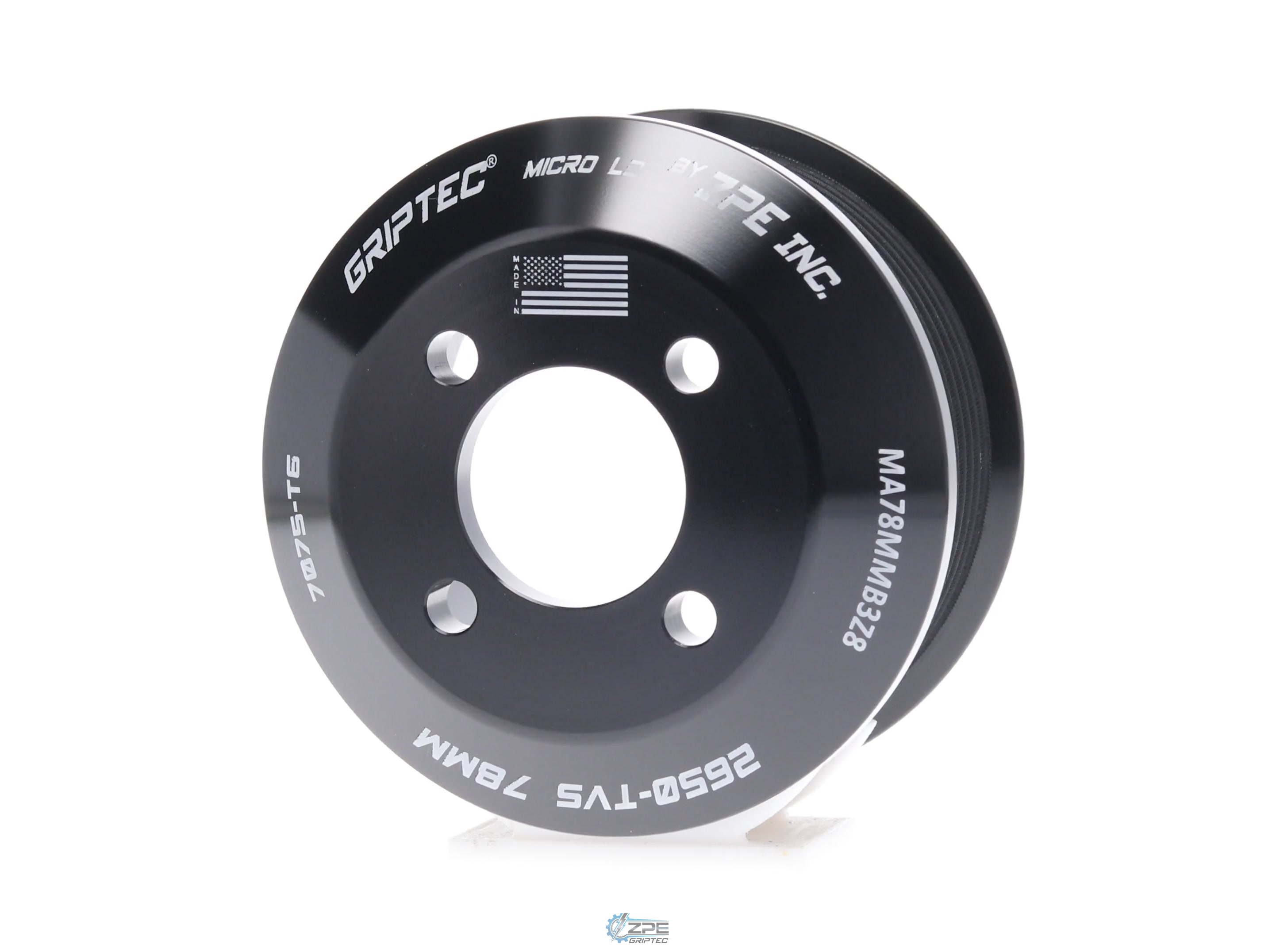 78mm 8 Rib ZPE GripTec® 2pc Magnuson LSA/LT4 2650 TVS L3 Black Pulley Only